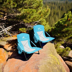 Oileus Low Beach Chair for Beach Tent/Shelter/Camping/Outdoor Ultralight Backpacking Folding Recliner Chairs with Cup Holder/Storage Bag, Carry Bag, Breeze Mesh Back, Compact Duty 2 Pcs