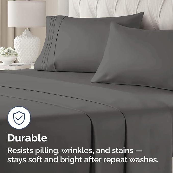 Queen Pillow Cases Set of 2 - Ultra Soft Hotel Quality Pillowcase Covers - Comfy Cozy Bedding for Women, Men, Kids and Teens - Machine Washable Pillow Protectors - 2 Pieces Set - Queen Size Charcoal