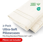 King Standard Pillow Cases Set of 2 - Soft Hotel Quality Pillowcase Covers - Comfy Bedding for Women, Men, Kids and Teens - Machine Washable Pillow Protectors - 2 Piece Set - King Standard Off White
