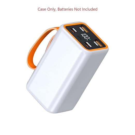 4 Slots 21700 Battery Charger Box LCD Display Case Quick Charge Power Bank Case Shell for Cell Phones Accessory