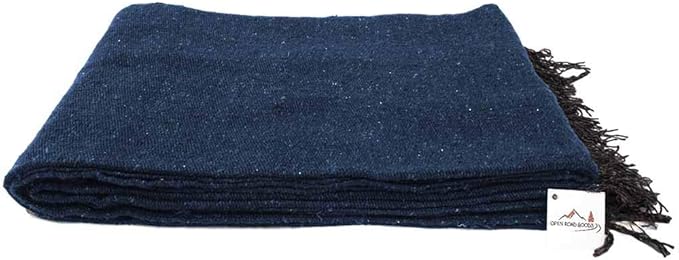 Open Road Goods Solid Color Mexican Yoga Blanket – Large Handwoven Throw for Yoga, Beach, Camping or Home – Soft and Durable Cotton Blend