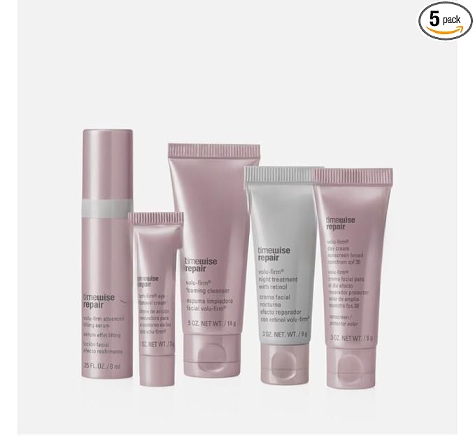 MK Time Wise Repair the Go Set, 5-Piece Travel Size Skincare Kit with Cleanser, Serum, Day Cream, Night Cream, and Eye Cream