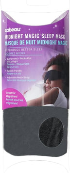 Cabeau Midnight Magic Sleep Mask – Adjust Padded Nose Strip to Block or Blackout Light - for Home and Travel - Soft Plush Fabric – Eye Liners Keep Fabric Away from Eyelids - Memory Foam Earplugs