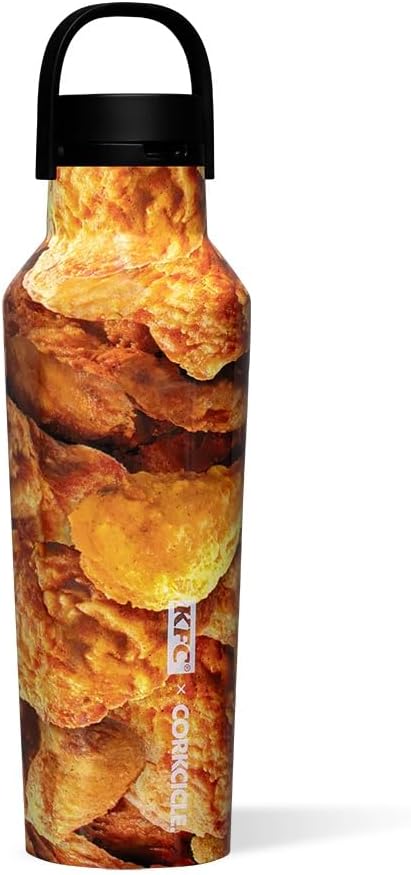 Corkcicle KFC x Sport Canteen - Insulated Stainless Steel Water Bottle - Compact & Travel-Friendly - Durable - Dishwasher Safe - BPA Free - Wide Mouth - Non-Slip Silicone Base - 20 oz - KFC Chicken