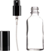 YIZHAO Clear Glass Spray Bottles 2oz, with Small Fine Mist Spray, Metal Cap, Refillable for Essential Oil,Travel,Cleaning,Perfume,Aromatherapy,Makeup – 6 Pcs