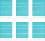 HAVLULAND Turkish Cotton Beach Towels, Bath Towel, Oversized 72"x40", Quick-Dry, Absorbent, Lightweight, Sand-Free, Ideal for Beach, Pool, Yoga, Travel, Camping Pack of 6 Turquoise