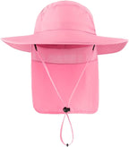 Home Prefer UPF 50+ Mens Wide Brim Fishing Hat with Neck Flap Sun Hat for Men Women Sun Protection Cap