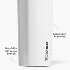 Corkcicle Classic Canteen Insulated Water Bottle - Stainless Steel Reusable Tumbler - Triple Insulated - Keeps Drinks Cold 25 Hours or Hot 12 Hours - Cupholder Friendly - Gloss White - 16 oz