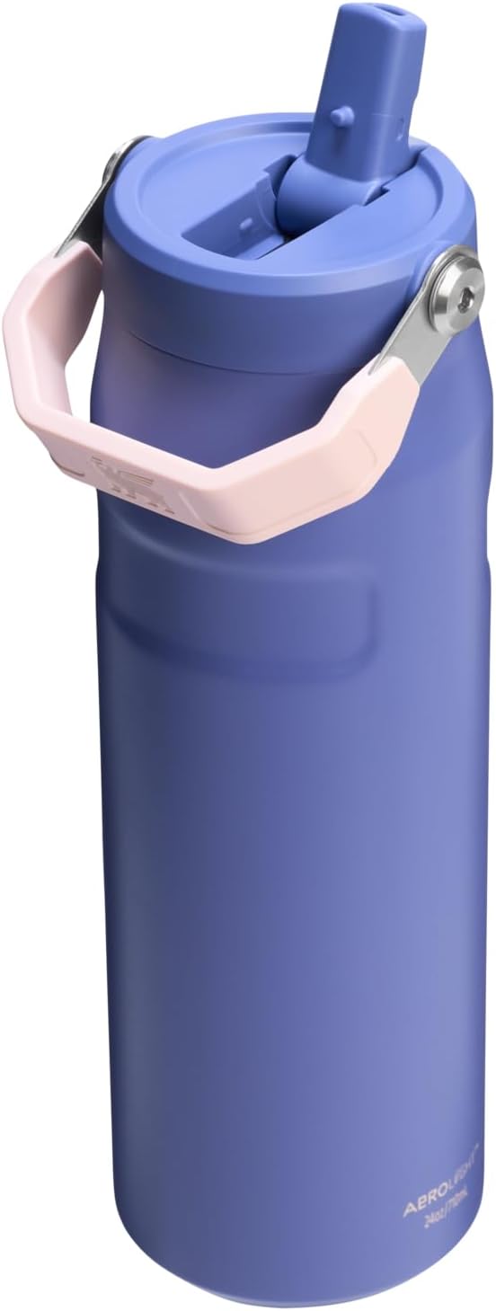 Stanley IceFlow Flip Straw 2.0 Water Bottle 24 oz | Built-In Straw for Travel and Sports | Lightweight and Leak Resistant | Insulated Stainless Steel | BPA-Free | Lupine
