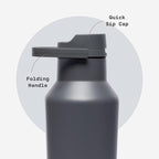 Corkcicle Classic Sport Canteen Insulated Water Bottle - Keeps Beverages Cold 25 Hours - Triple Insulated - Summer Drinkware Gift - Keeps Drinks Ice Cold - Leak-Proof Cap - 20 oz - Flint