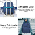 Hanke Softside Expandable Underseat Carry On Luggage for Airplanes,Travel Luggage Rolling Bag Personal Item Bag Small Suitcase,Blue,16-Inch