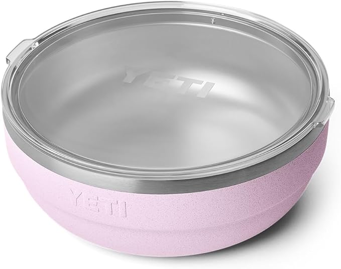 YETI Rambler Low Bowls, Vacuum Insulated, Stackable and Nestable Stainless Steel Bowl with Lid, 3.6 Quart, Cherry Blossom