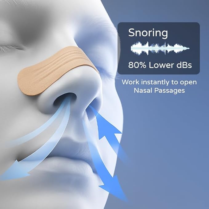 Muvex Nasal Strips – Extra Strong Anti-Snoring Nose Strips for Sleeping & Sports | Wide Fit | Sweat-Resistant | Hypoallergenic | 30 Count
