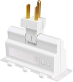 3 Outlet Wall Adapter, VSEER ETL Listed 3-Prong Grounded 180 Degree Swivel Indoor AC Mini Plug Wall Outlet Extender Tap White (2 Pack)