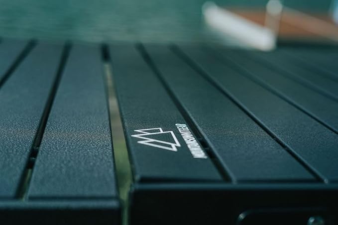 Heavy-Duty Roll-Top Table for Camping (Large) - Portable Aluminum-Top Folding Table with Steel Frame by Caddis Sports