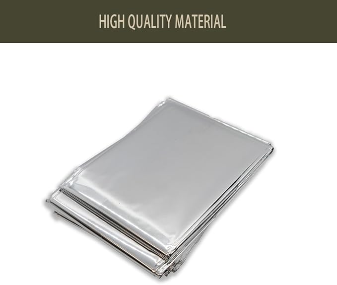 Emergency Blanket ，Portable Emergency Blanket Survival Gear Emergency Bivvy Thermal Sleeping Bag Camping ，Be Suitable for Outdoors, Hiking, Survival (Army Green, 4 Pack)