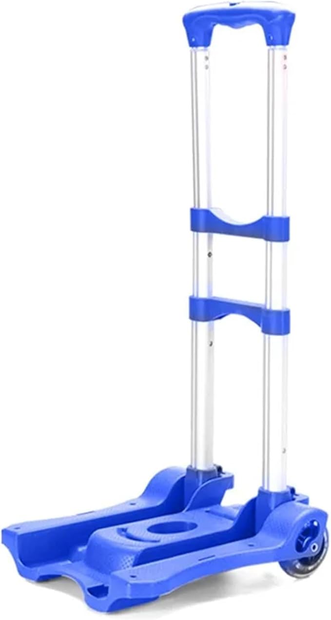 Heavy Duty Foldable Hand Truck Trolley Portable Luggage Cart for Travel Shopping & Camping Versatile Folding Barrow for s Garden & Home Use (Blue)