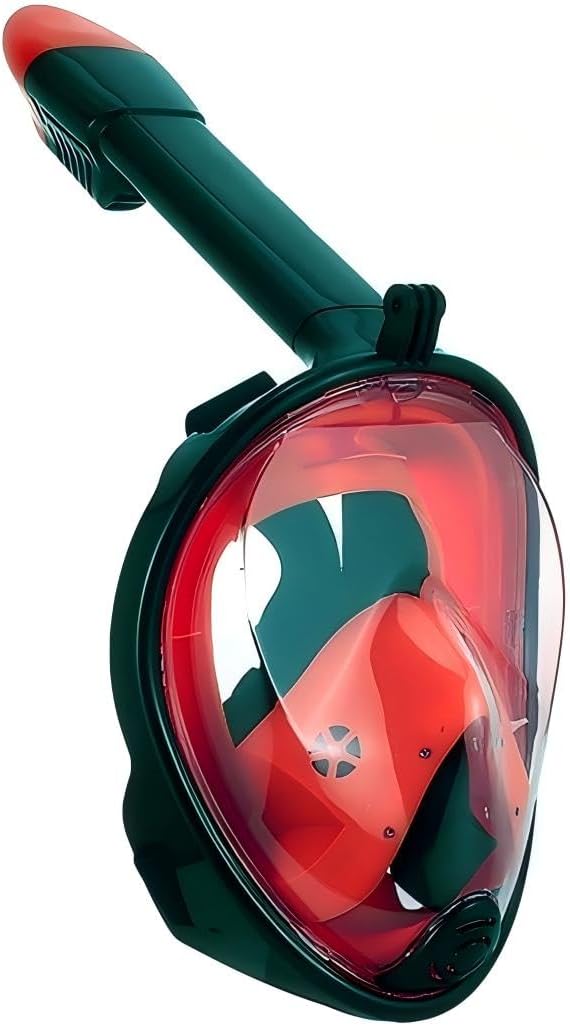 Full Face Snorkel Mask Adults with Dry Top System, Detachable Camera Mount, 180 Panoramic Anti-Fog Anti-Leak Diving Mask for Adult and Kids