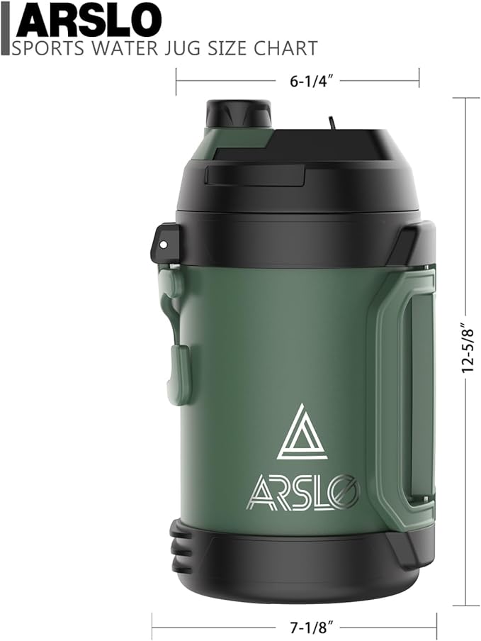 Sports Water Jug - Gallon Water Bottle - Large Insulated Stainless Steel Bottle for Gym, Workouts, Basketball, Football, Soccer - Keep Water Cold for Up To 24 Hours - 108OzNEW