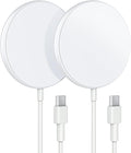 Magnetic Wireless Charger 2-Pack for iPhone Wireless Charger Pad, Max Fast for Magsafe Phone Adapter for iPhone 16/16 Plus/16 Pro/16 Pro Max/15/15 Pro/15 Plus/ 14/13 Series/AirPods Pro 2