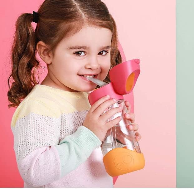 b.box Kids Water Bottle – Tritan Toddler Drink Bottle with Straw for School, Daycare, Travel w/Easy-Grip Triangular Design, Leak Proof Lid & Handle, BPA Free, Dishwasher Safe (Ocean Breeze)