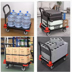 ty Folding Flatbed Trolley Cart with Swivel WheelsPortable Steel Hand Truck for Office Moving Transport and Easy LiftingIdeal Push Cart for Home & Workplace