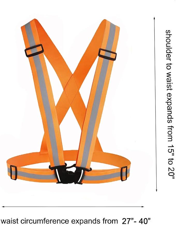 Reflective Vest Running Gear 3Pack, Adjustable Safety Vests High Visible Reflective Belt Straps