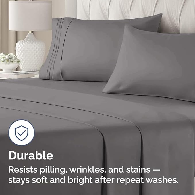 King Standard Pillow Cases Set of 2 - Soft Hotel Quality Pillowcase Covers - Comfy Bedding for Women, Men, Kids and Teens - Machine Washable Pillow Protectors - 2 Piece Set - King Standard Dark Grey