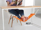 Home-organizer Tech Portable Adjustable Foot Hammock for Corner Desk Office Foot Rest Mini Under Desk Foot Rest Hammock for Home, Office, Airplane, Travel, Study and Relaxing (Blue White Strip)