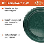 GSI Outdoors Pioneer Enamel 12 Pieces (4-Person) Dish Set I Enamelware Dishes Including Plates, Bowls and Mugs for Camping, Outdoors, RV, Camp, Green