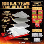 JJ CARE Fire Blanket – 5 Packs with Hooks – 40” x 40” Fire Blankets Emergency for Home and Kitchen, High Heat Resistant and Flame Protection for Kitchen, Car, Office, Camping & Home Safety