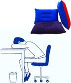 3 Pack Ultralight Inflatable Pillow Small Squared Flocked Fabric Air Pillow Beach Pillow for Camping,Napping,Desk Rest,Hiking,Traveling,Neck Lumbar Support (Royal Blue, Purple, Duotone)