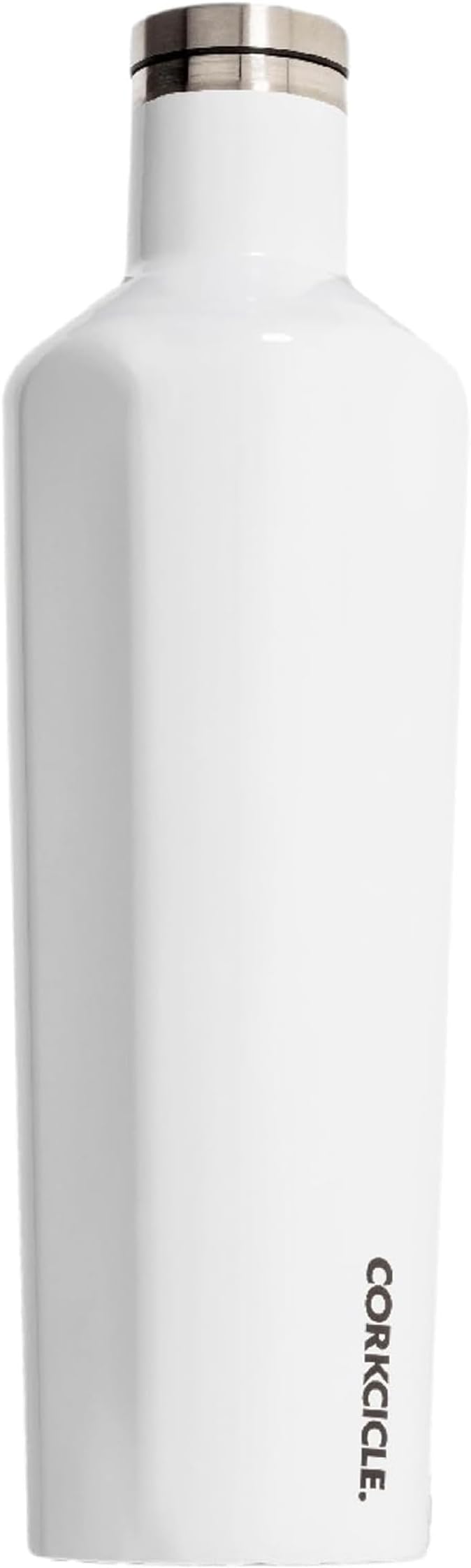 Corkcicle Classic Canteen Insulated Water Bottle - Stainless Steel Reusable Tumbler - Triple Insulated - Keeps Drinks Cold 25 Hours or Hot 12 Hours - Cupholder Friendly - Gloss White - 25 oz