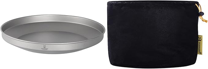 Titanium Trek Plate - Ultralight, Durable Camping Dish Pan Plate - Outdoor Kitchen Essential for Backpacking & Camping - 1200ml