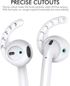 AhaStyle 3 Pairs AirPods Ear Hooks Cover Silicone Accessories Compatible with Apple AirPods and EarPods Headphones(Milk White)