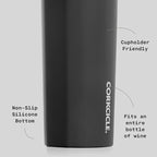 Corkcicle Classic Canteen Insulated Water Bottle - Stainless Steel Reusable Tumbler - Triple Insulated - Keeps Drinks Cold 25 Hours or Hot 12 Hours - Cupholder Friendly - Black - 25 oz