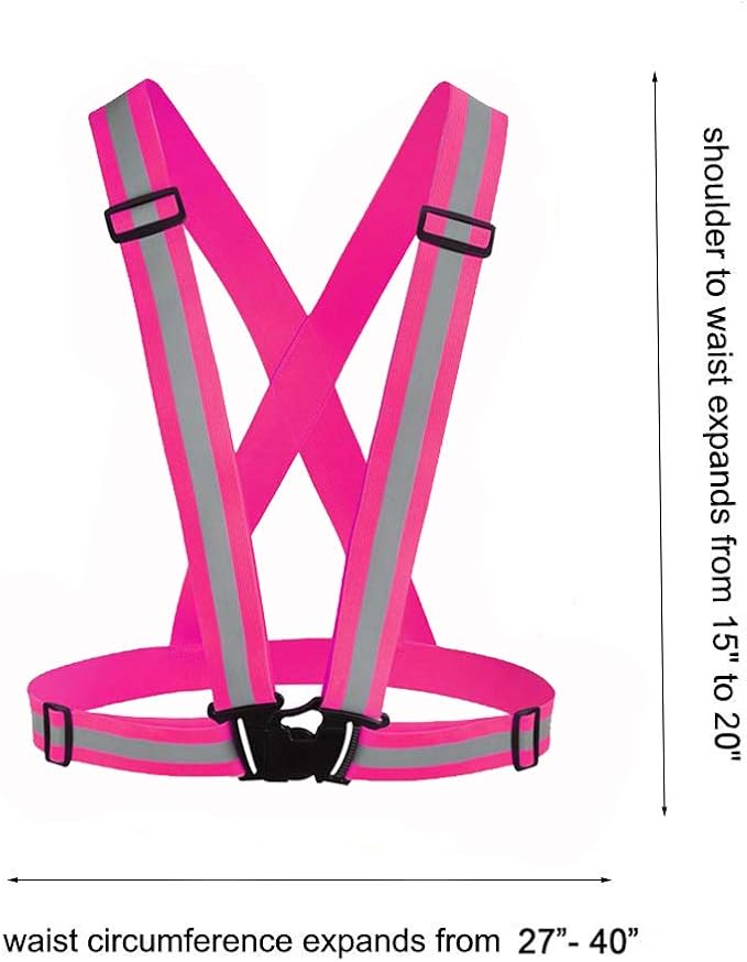 Reflective Vest Running Gear 3Pack, Adjustable Safety Vests High Visible Reflective Belt Straps