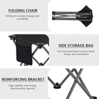 3 Pack Camping Stool, Camping Foot Stools Portable Folding Camp Stool with Storage Bag, Folding Stool Suitable for Fishing, Beach, Picnic,Outdoor - Black