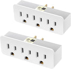 TENINYU 3 Outlet Adapter Extender - UL Listed 1875W/15Amps 3 Way Grounded Polarized Plug Extender Power Strip, Wall Plug 1 to 3 Outlet Splitter with 3 AC Outlets for Household Appliances (1)