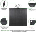 LensunSolar Flexible Solar Panel 200W 12V ETFE 9BB,44in x 35.6in Semi-Flexible Bendable Mono Solar Panel 200 Watt for RV Van Roof TopCamping Home Boat Marin