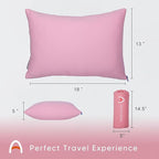 ACCURATEX Camping Pillow for Woman-100% Cotton Breathable Cover,Shredded Memory Foam Compressible Travel Pillow,Camping&Travel Accessories-Small Backpacking Pillow Camping Essentials for Sleeping,Gift