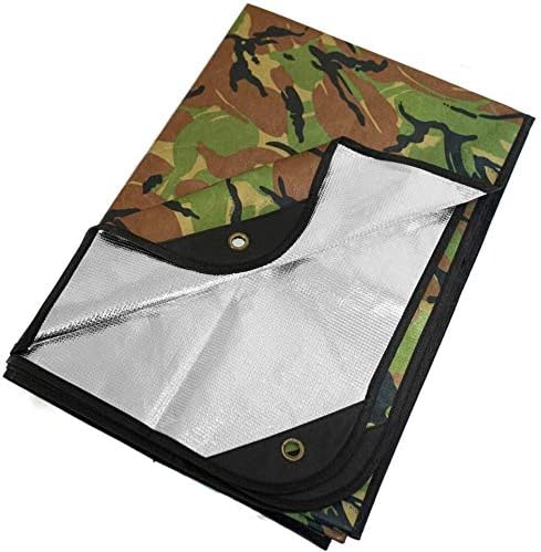 Arcturus Insulated Tarp, Reusable Heavy Duty Thermal Survival Blanket – 60x82in, Reflects 90% Body Heat, Waterproof, Windproof, 3-Layer Design, Reinforced Grommets, Woodland Camo