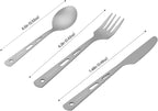 Titanium Flatware Knife Fork Spoon Set Camping Utensils Carrying Bag Cutlery