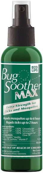 Bug Soother Max - Extra Strength Natural Gnat, Tick, and Mosquito Repellent, 4 fl oz Bug Spray Deterrent - DEET-Free - Safe for Adults & The Environment - Made in USA