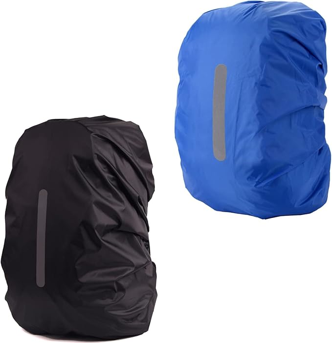 2 Pack Waterproof Rain Cover for Backpack, Backpack Rain Cover with Reflective Strip，Rucksack Rain Cover for Bicycling/Hiking