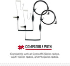 Cobra RX680 2-Pack Walkie Talkies & Compatible Cobra GA-SV01 2P Surveillance Headset Microphones: Rugged & Splashproof Two-Way Radios, Rechargeable, 60 Preset Channels, 38-Mile Range, Black/Orange