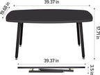 WOHOMO Folding Coffee Table 39.3'' Black Coffee Tables for Living Room Portable Simple Modern Rectangular Center Table for Small Spaces,No Assembly, Black