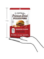 Meat Shredz - Premium Dried Pulled Pork (Sriracha Flavor, 1 Pack) | Gluten Free | High Protein & Low Sugar | Bacon Bits | Dehydrated Backpacking & Camping Food | Shredded, Dried Jerky Chew Snack