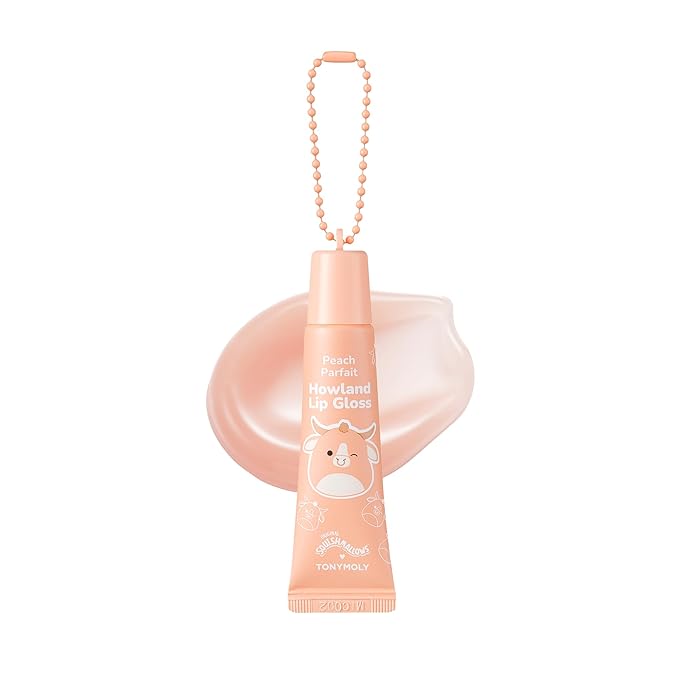TONYMOLY x Squishmallows Peachy Pastures 2-Piece Lip Gloss & Hand Cream Set – Peach Scented Hand Cream + Sheer Peach Lip Gloss – Korean Skincare Gift Set, Hydrating Duo