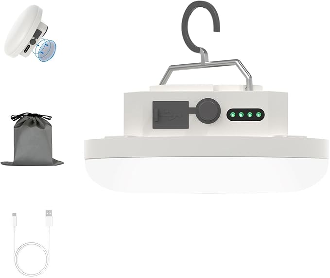 Tent Light LED Rechargeable Camping Portable Hanging Lantern for Waterproof Outdoor Lights with Battery Power, Camp Lamp Light for Glamping Indoor Outages Car Repair(F03-B)